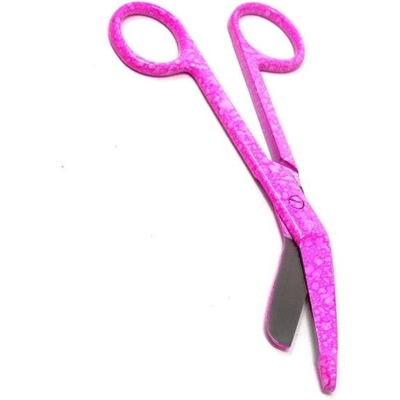 Pink Dew Drops Pattern Color Lister Bandage Scissors 5.5" (14cm), Stainless Steel