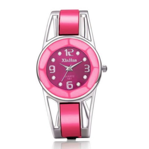 Pink Dial Womenβs Quartz Watch, Stylish Ladies Quartz Fashion Wristwatch