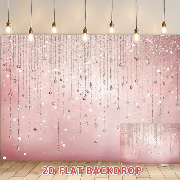 Pink Diamond Glitter Backdrop, Perfect for Wedding Engagement Party Birthday Celebration Commercial Events Photography Scene Decoration