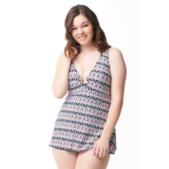 Pink Diamond Open Ring Swimdress by Sea & Sand Beachwear, 18W