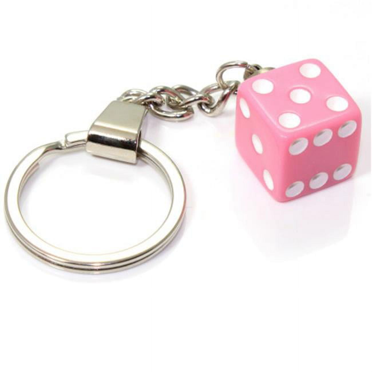 Pink Dice Keychain