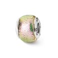 thumbnail image 1 of Pink Dichroic Glass Charm .925 Sterling Silver Antiqued Adult Reflection Beads - QRS1450, 1 of 5