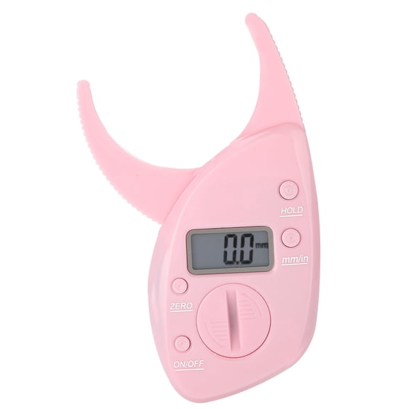 Pink Digital Body Fat Caliper - Precise Skinfold Monitor for Health & Fitness Tracking, 0-50mm Range