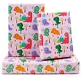 thumbnail image 1 of Pink Dinosaur Wrapping Paper for Girl Kids Boys, 6 Sheets Pink Dino Jurassic Birthday Gift Wrap Paper, 20 x 30 inch Per Sheet Gift Paper for Birthday, Baby Shower, Kindergarten Newborn, 1 of 7