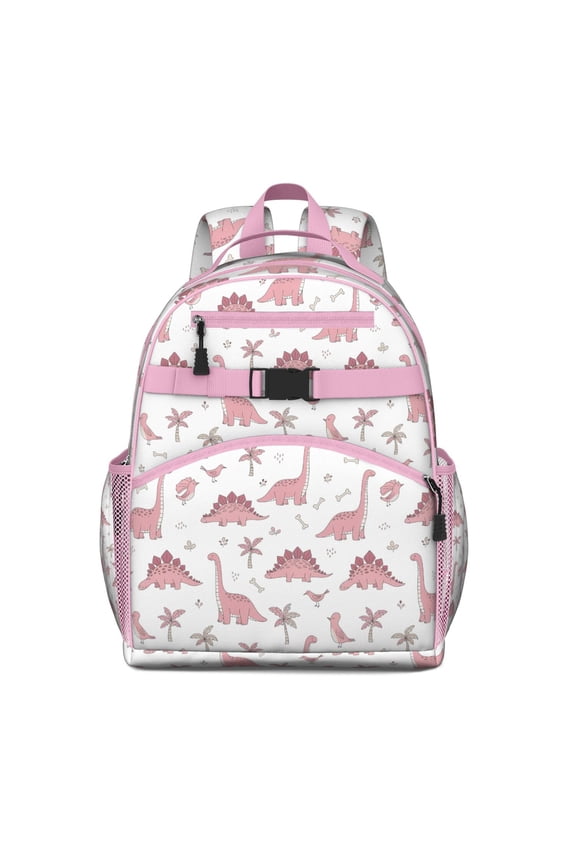 White Geometric Zigzag Circle Pattern Backpack for School,Cute School Bag,Schoolbag with Adjustable Shoulder Straps & Padded Back,15.25"x11.5"x5.25"