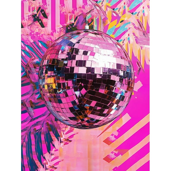 Pink Disco Ball Canvas Print/Wall Art Perfect for Living Room Dorm Room Studio Apartment and Dance Studio Decoration.