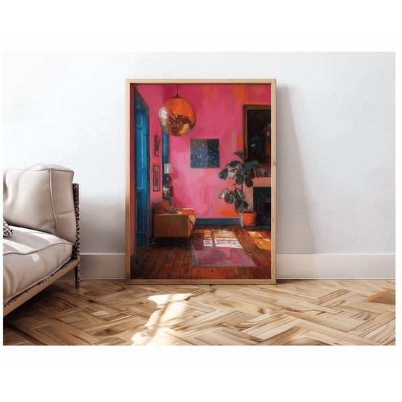 Pink Disco Ball Mirror Wall Art Home Decor Office Wall Art