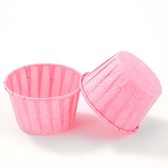 Pink Disposable Cupcake Paper Cups with Rimmed Edge Heat Resistant Easy Release Ideal for Baking and Birthday Parties Pink