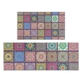thumbnail image 1 of Pink Diverse Mandala Pattern Kitchen Rugs Sets Of 2,Anti Fatigue Kitchen Mat Rugs Non Slip Washable,Decorative Kitchen Floor Mats for Kitchen,Sink,Laundry,17"x30"+17"x47", 1 of 7