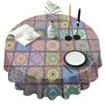 thumbnail image 1 of Pink Diverse Mandala Pattern Round Tablecloth 60"x60",Wrinkle Wipeable Table Cloth for Kitchen Dining Room Picnic Patio Party, 1 of 6