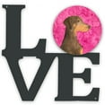 thumbnail image 1 of Pink Doberman Metal Wall Artwork LOVE, 1 of 2
