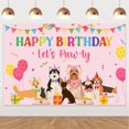 thumbnail image 1 of Pink Dog Birthday Decorations Girls, Lets Pawty Backdrop,Dog Paw Bone Balloons for Woof Bday Party Supplies, 1 of 6