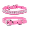 thumbnail image 1 of Pink Dog Collar with Rhinestone Metal Buckle, Durable Leather Dog Collar for Large Dogs, Cute Girl Dog Collar, 1 of 2