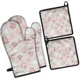 thumbnail image 1 of Pink Dog Paw Kitchen Oven Mitt and Pot Holder Sets 4 Pcs for Baking, Cooking and Grilling, Heat Resistant Up To 392 °F, 1 of 7