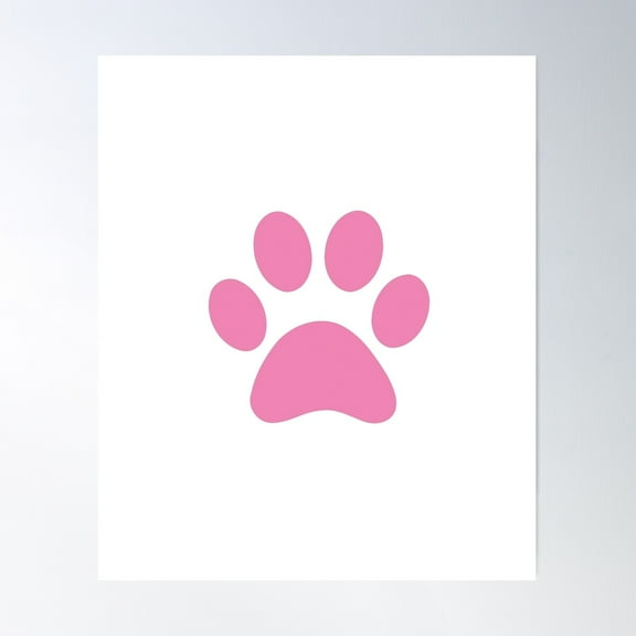 Pink Dog Paw Print, Animal Footprints Poster Wall Art, Modern Wall Decor For Living Room Bedroom, 8x12 UNFRAMED