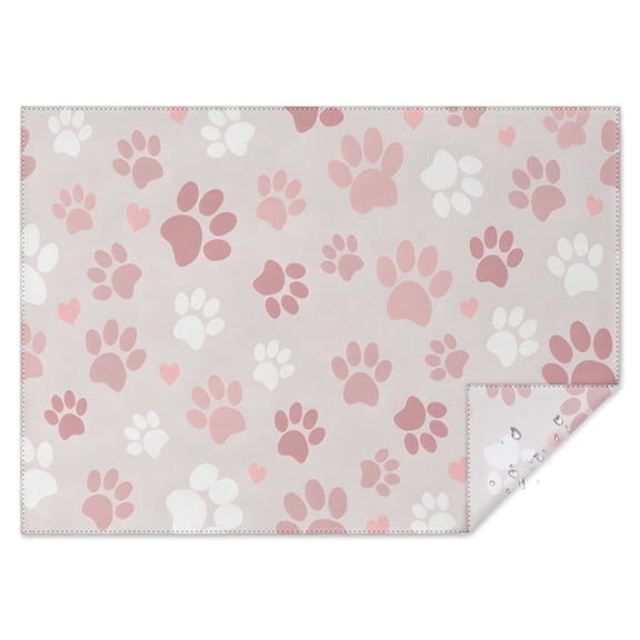 Pink Dog Paw Rectangle Tablecloth 60"x84",Waterproof Polyester Rectangle Table Cloth, Wipeable Spillproof Polyester Tablecloth for Dining, Camping, Indoor and Outdoor