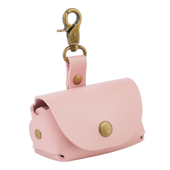 Pink Dog Ring Bearer PU Leather Ring Pillow Box Pet Rings Bearer Dog Collar Wedding Rings Pouch Holder Pouch with Clasps for Proposal Engagement