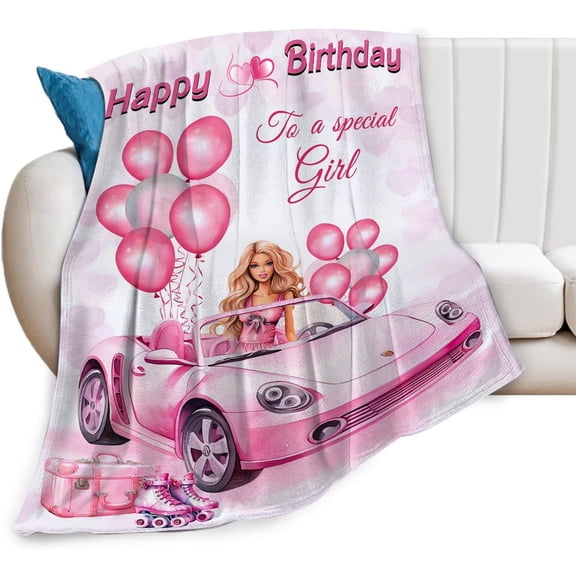 Pink Doll Love Blanket Birthday Gifts for Women Women Users Adults Soft Flannel Fleece Blanket for Couch Sofa Bed Home Decor 50"x60"