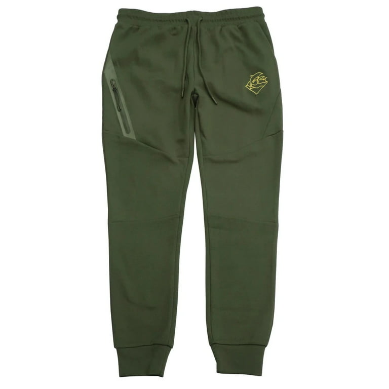 Pink Dolphin Men's Wave Activewear Jogger Sweatpants (X-Large, Olive/Green)