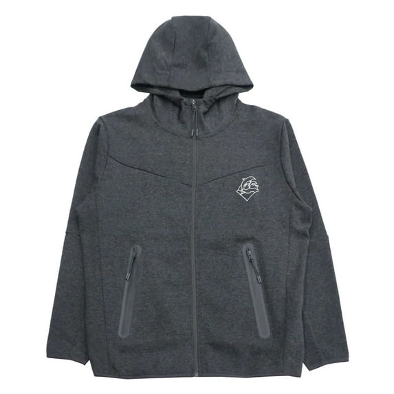 Pink Dolphin Men's Wave Zip Up Activewear Hoodie Jacket (Medium, Charcoal/White)