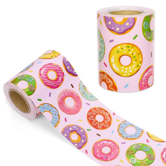 Pink Donut Candy Sprinkle Bulletin Board Border Trim Self Adhesive 32.8 Ft 1 Roll