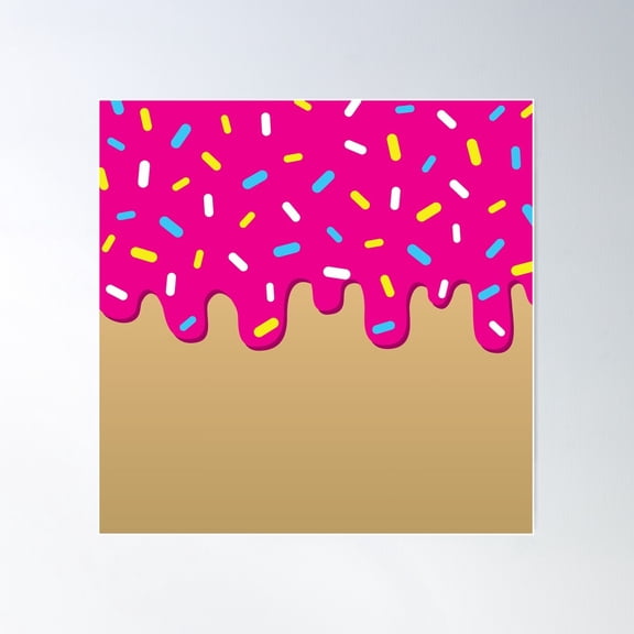 Pink Donut Dripping Pattern Poster Wall Art, Modern Wall Decor For Living Room Bedroom, 30x30 UNFRAMED