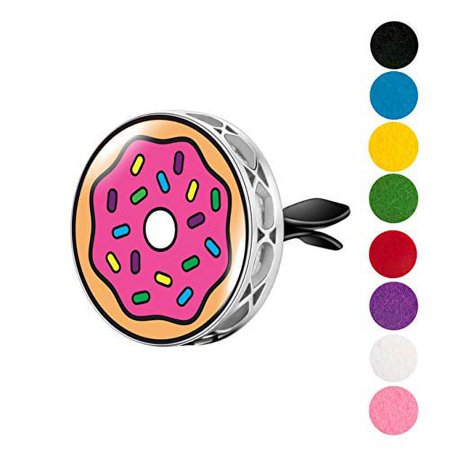 Pink Donut Enamel Car Vent Diffuser w/pads and gift box