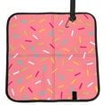 thumbnail image 1 of Pink Donut Glaze Cute Foldable Seat Cushion for Bleachers, Stadium Seats, Camping & Outdoor Events, Portable Lightweight Pad with Carabiner, 1 of 6