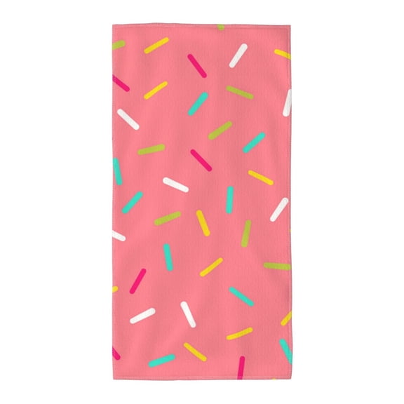 Pink Donut Glaze Cute Soft Bath Towel 13.8x27.5 for Beach, Pool, Travel, Gym Quick-Dry Sport Hand Face Wash Cloth
