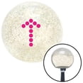 thumbnail image 1 of Pink Dotted Directional Arrow Up Clear Metal Flake Shift Knob with M16 x 1.5 Insert, 1 of 1