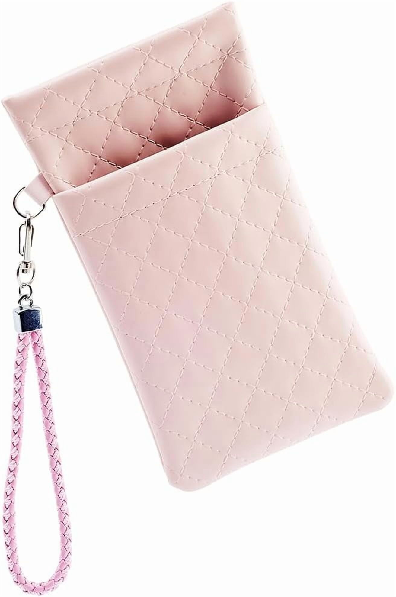 Pink Glass Case Pink Double Eyeglass Cases With Wrist Strap Soft Sunglasses Cases Women ...