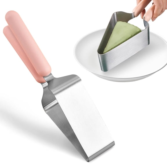 Pink Double Handle Cake Cutter Slicer, Stainless Steel Cake Cutter and Server, Adjustable Pie Slicer Server for Pastry Wedding Birthday Party Dessert Pizza.
