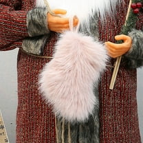 Pink Fleece Christmas Stocking, Dual-Size Decorative Sock - Christmas Tree Pendant, Holiday Candy Gift Bag, Soft Plush Xmas Decoration