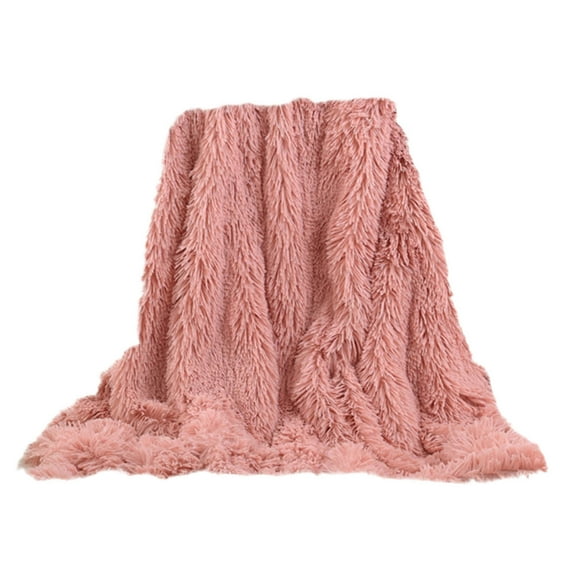 Pink Double Sided Velvet Window Blanket Soft Fluffy Bedside Throw For Couch Sofa Bed Reversible Cozy Warm Decorative Afghan Color Pink 47.2X31.5Inches