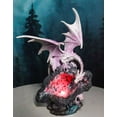 thumbnail image 1 of Pink Dragon Guarding Colorful LED Quartz Faux Geode Rock Crystal Cove Figurine, 1 of 11