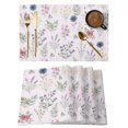 thumbnail image 1 of Pink Dreamy Botanical Placemats Set of 2 Spring Floral Leaves Romantic Place Mats Indoor Wipeable Table Mats Washable Cloth Dining Table Placemats for Kitchen Holiday Party Home Decor 13x19 Inch, 1 of 9
