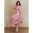 thumbnail image 1 of Pink Dress With Short Sleeve And Ruffled Hem, 1 of 30