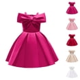 thumbnail image 1 of Pink Dress for Girls Elegant Off Shoulder Pleated Dress – Thin Strap with Ruffled Bodice, Sophisticated Recital Dress for Piano Solo & Formal Events, 1 of 6