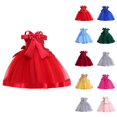 thumbnail image 1 of Pink Dress for Girls Off Shoulder Host Dress – Fitted Square Neck with Back Bow, Sophisticated Runway Dress for Modeling Contest & TV Recording, 1 of 6