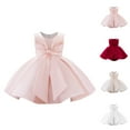 thumbnail image 1 of Pink Dress for Girls Oversized Bow Back Dress – Statement Rear Bow Detail, Timeless Flower Girl Dress for Ceremony, Family Event & Formal Portraits, 1 of 4