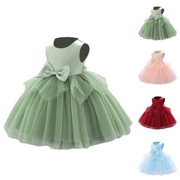 Pink Dress for Girls Unique Tutu Party Dress – Asymmetrical Tulle Hem & 3D Bow, Fashion-Forward Princess Dress for Creative Show & Trendy Events
