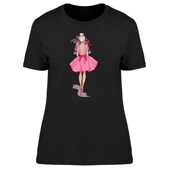 Pink Dressed Girl Backside Tee Women's -Image by Shutterstock