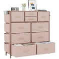thumbnail image 1 of LainTene 10 Drawer Dresser, Fabric Dressers for Bedroom, Modern Storage Chest of Drawer with Side Pockets for Home Entryway, Guest Room, Small Spaces, Pink, 1 of 7