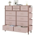 thumbnail image 1 of LainTene Fabric Dresser with 12 Drawers Dresser for Bedroom Chests of Drawers Storage Tower for Living Room, Pink, 1 of 10