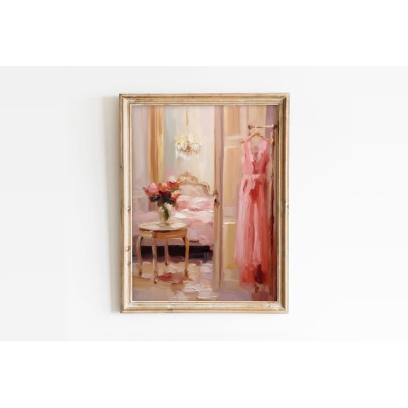 Pink Dressing Room Girly Vanity Wall Art Unframed Paper Print