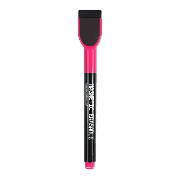 Pink Dry Erase Markers with Eraser, Magnetic Erasable Whiteboard Markers for office,Ultra Fine Tip Dry Erase Markers, Low Odor Thin Markers for Glass Whiteboards Mirrors Calendar （1Pc）