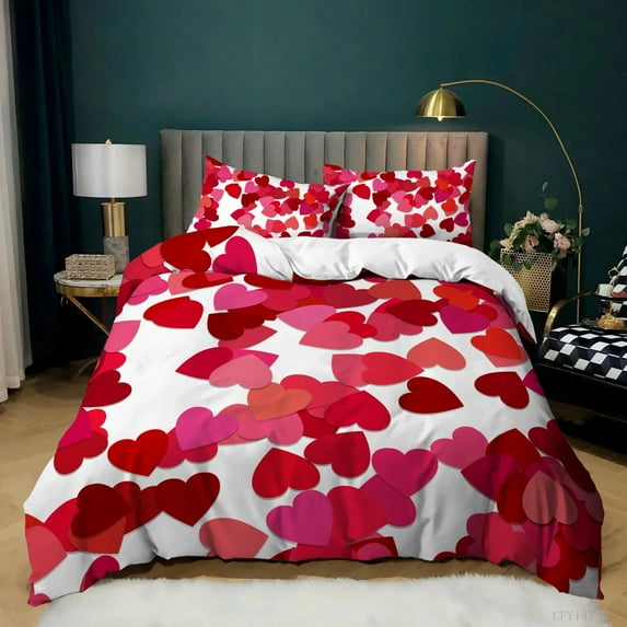 Pink Duvet Cover /King/Twin/Full Size - Ultra Soft Washed Floral Duvet Cover Comforter Cover with Zipper Closure for