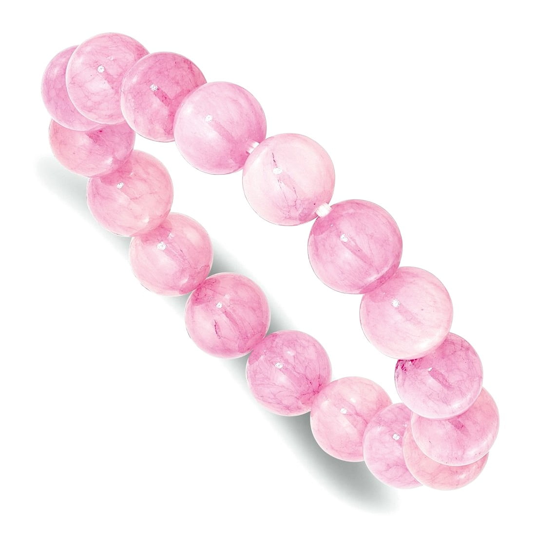Pink Dyed Jade Quartz 10.00mm Beaded Stretch Bracelet Stretch Bracelet for Women