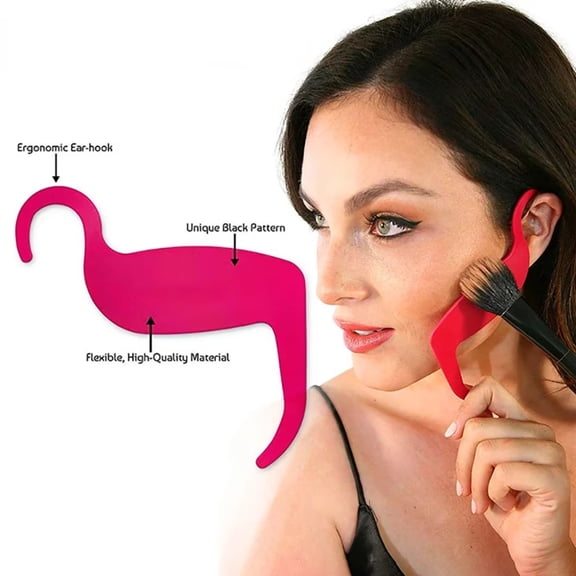 Pink Earhook Makeup Auxiliary Stencil, Flexible Face Makeup Tool for Men and Women