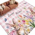 thumbnail image 1 of Pink Easter Area Rugs Collection 6'x9', Spring Watercolor Tulip Flower Plant Plaid Non Slip Indoor Rectangle Throw Runner Rug Floor Mat Carpet for Living Room Dining Table Bedroom Nursery, 1 of 9
